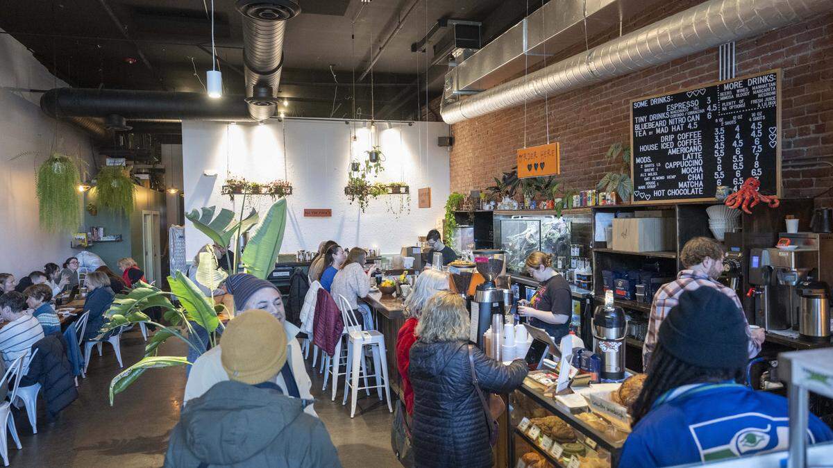 Guests fill the seating areas of Three Hearts on Friday, Jan. 23, 2026, in Tacoma, Wash.