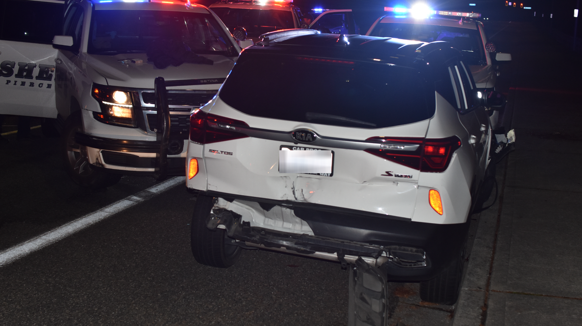 A white Kia SUV that was stolen by a 14-year-old is shown in this file photo.