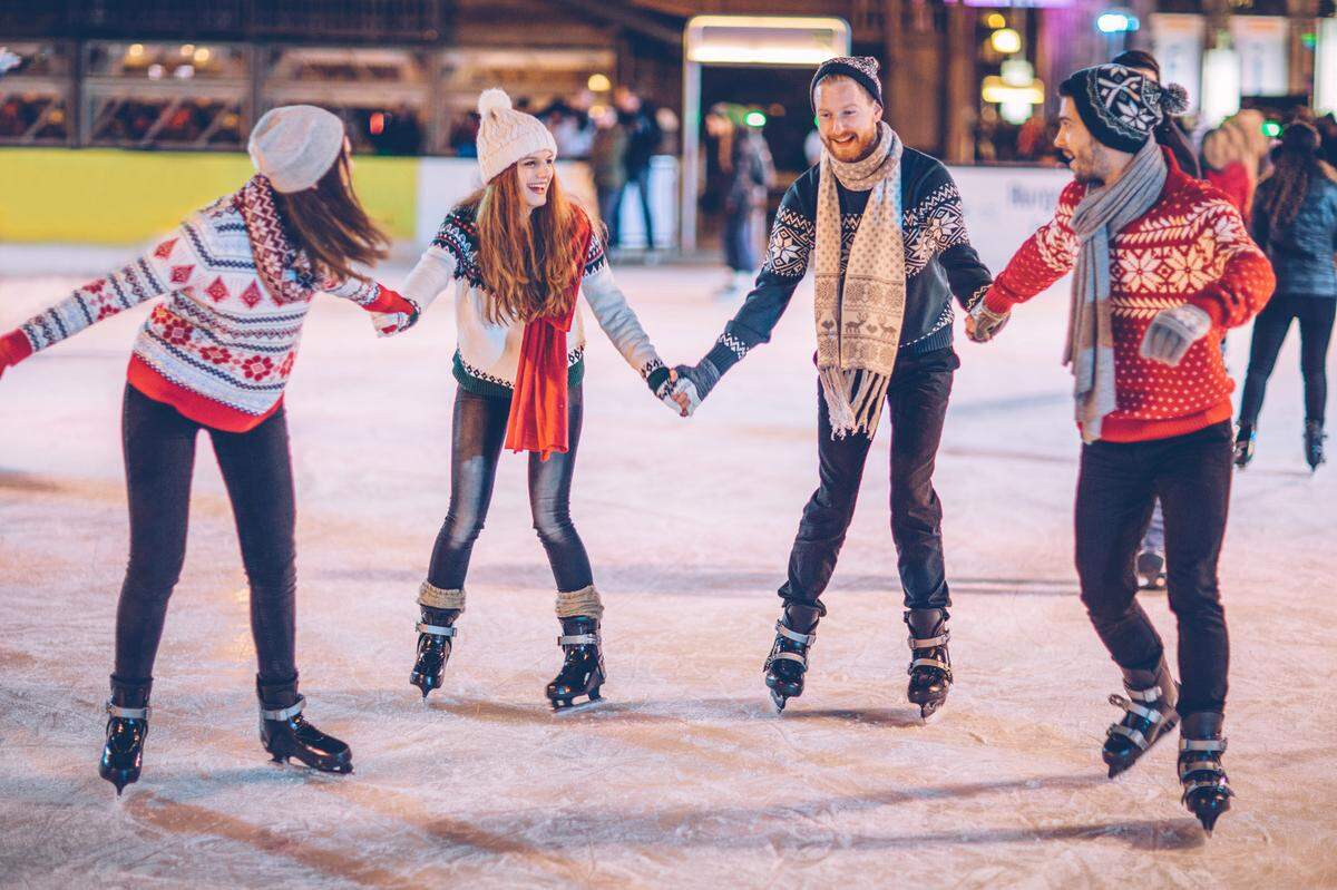 Ice skaters enjoy themselves at the 2021 edition of Washington State Fair’s “Holiday Magic”.
