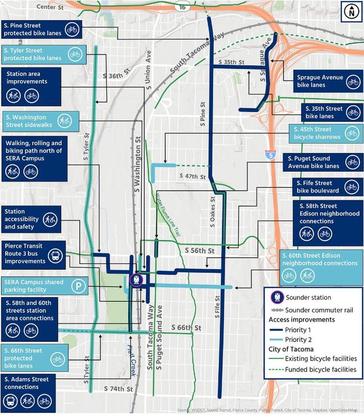 On its website, Sound Transit shows this map of possible improvements surrounding its South Tacoma Sounder station.