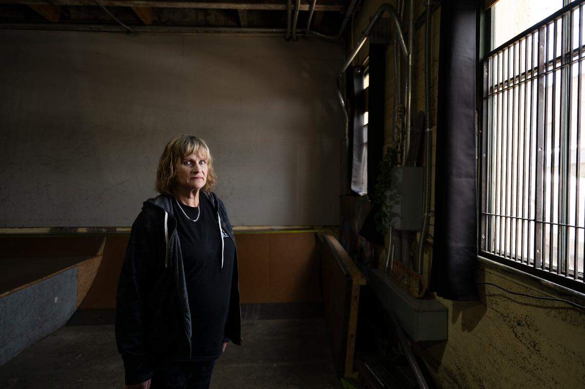 Rhonda Borba, former AmeriCorps program assistant for Tacoma Boat Builders, who now strictly volunteers at the nonprofit, poses for a portrait, on Thursday, May 8, 2025, in Tacoma.