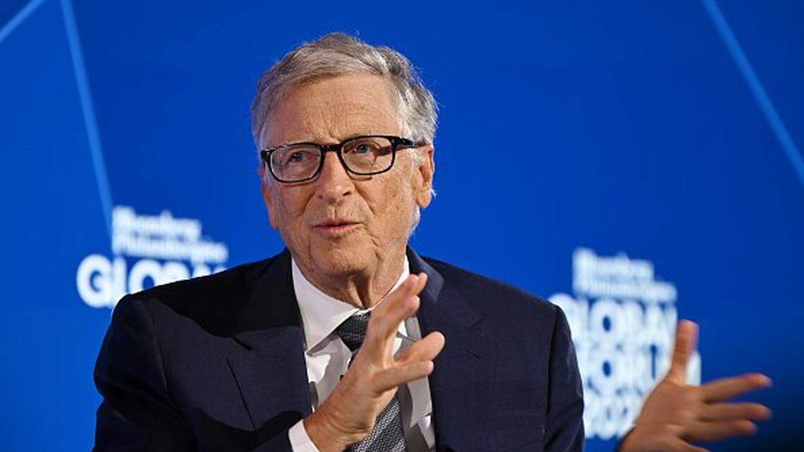 NEW YORK, NEW YORK - SEPTEMBER 24: Bill Gates speaks onstage at the Bloomberg Philanthropies Global Forum 2025 at The Plaza Hotel on September 24, 2025 in New York City. (Photo by Bryan Bedder/Getty Images for Bloomberg Philanthropies)