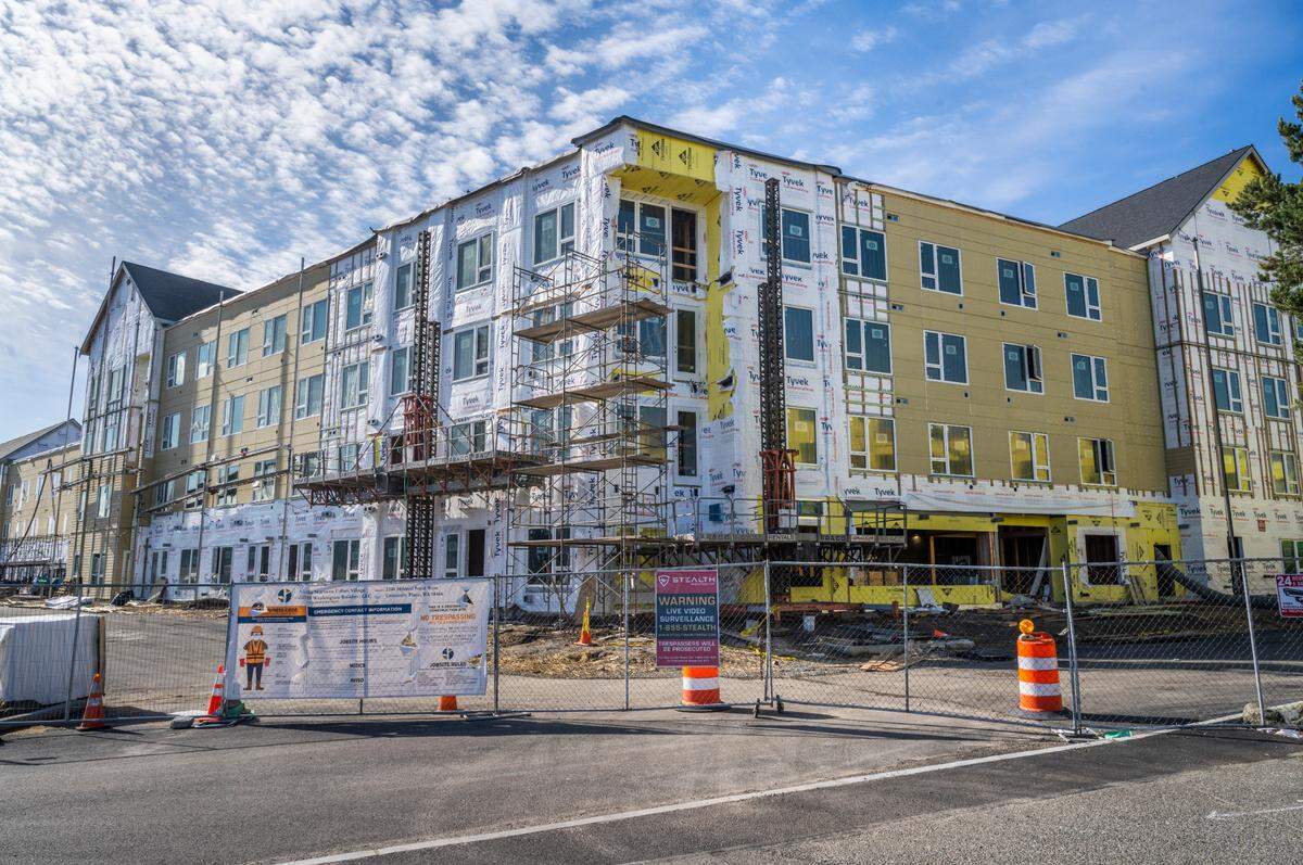 The site of the former Narrows Plaza Bowl and AMC Narrows Plaza 8 near Fircrest is undergoing redevelopment for a multi-building apartment project.