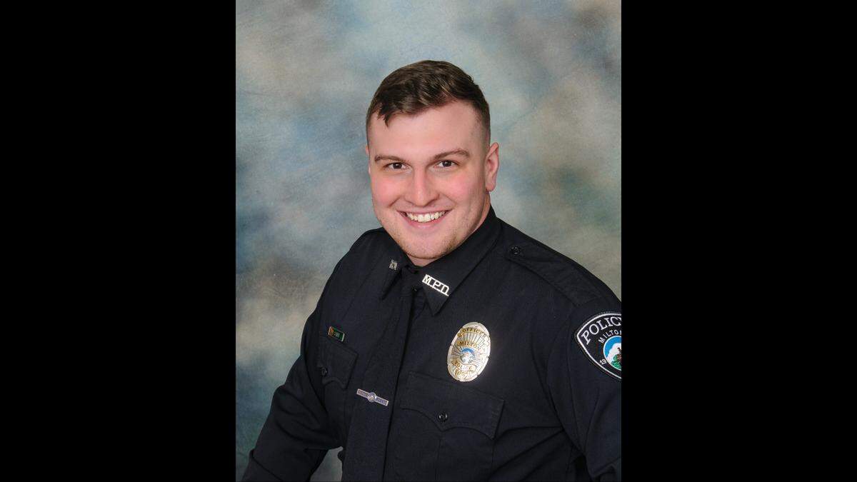 Milton Police Department Officer Erik Haney was injured after a suspect ran him over in order to avoid arrest on Wednesday, June 19, 2024.