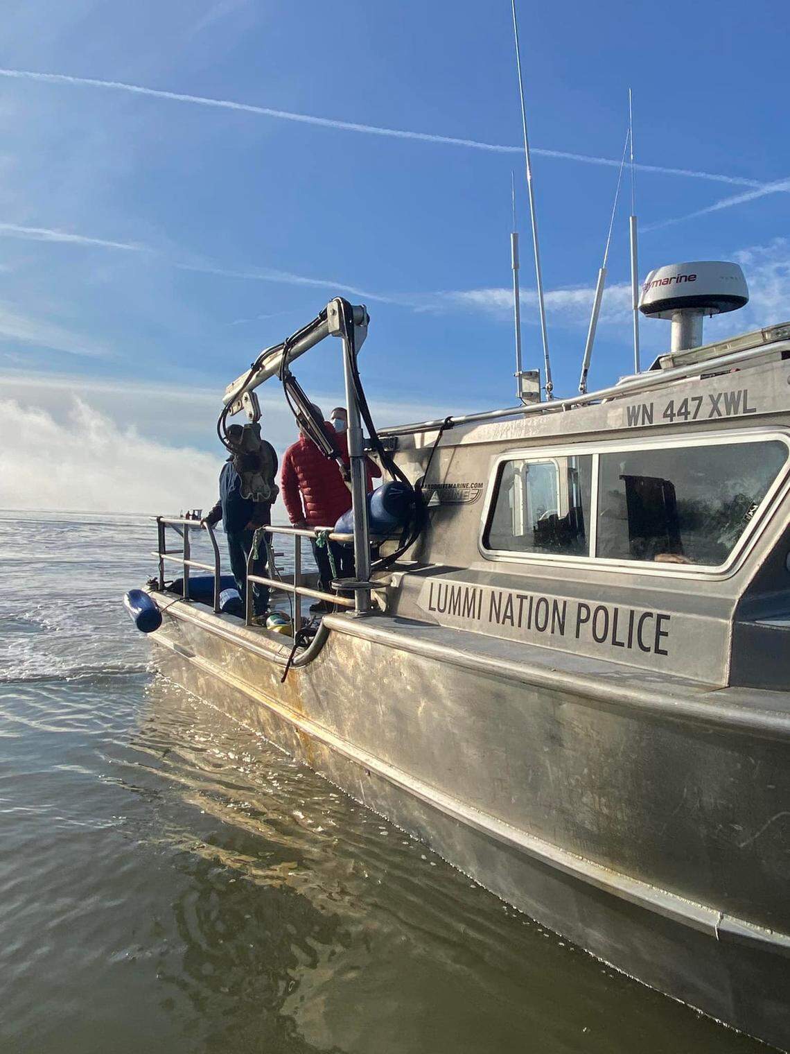The Lummi Nation Police Department helped Lummi Tribal Health Center medical staff get to Lummi from Squalicum Harbor in Bellingham Wednesday, Nov. 17, with Lummi Nation cut off by floodwaters from a record-setting storm earlier in the week.