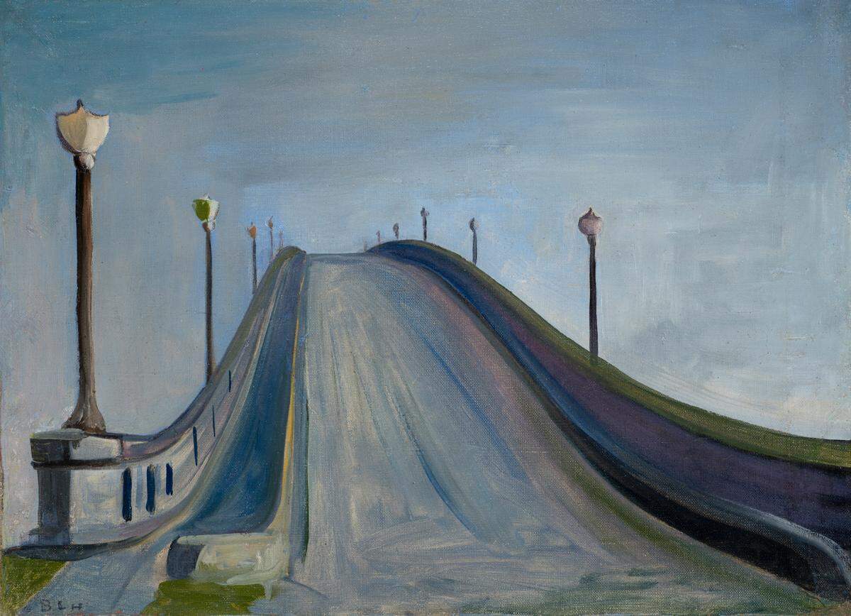 A Tacoma bridge painted by B.L. Hyde.