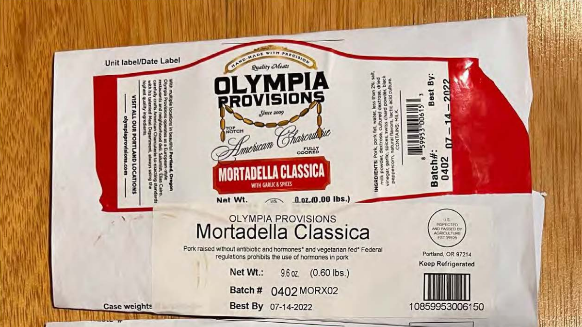 Olympia Meats is recalling about 862 pounds of pork deli meat in Oregon, Washington and Maine after its Mortadella Classica products did not declare pistachios, a known allergen, on the packaging.