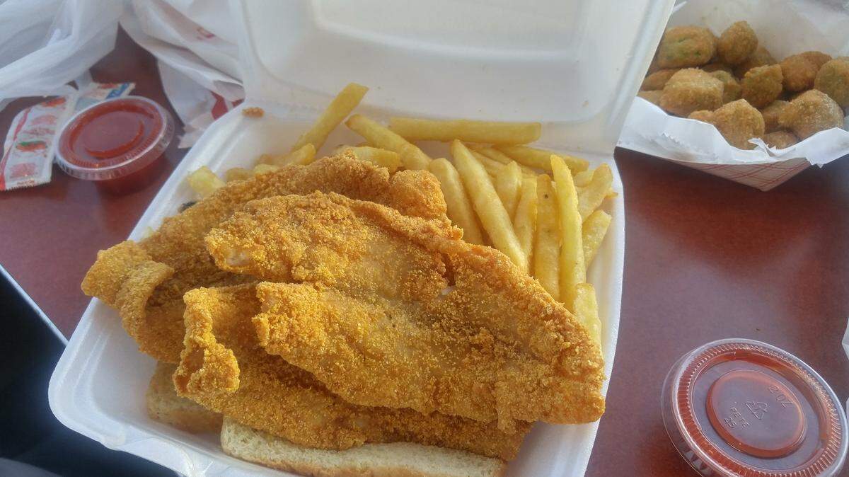 A three-piece catfish filet from JJ Fish & Chicken in Lakewood.