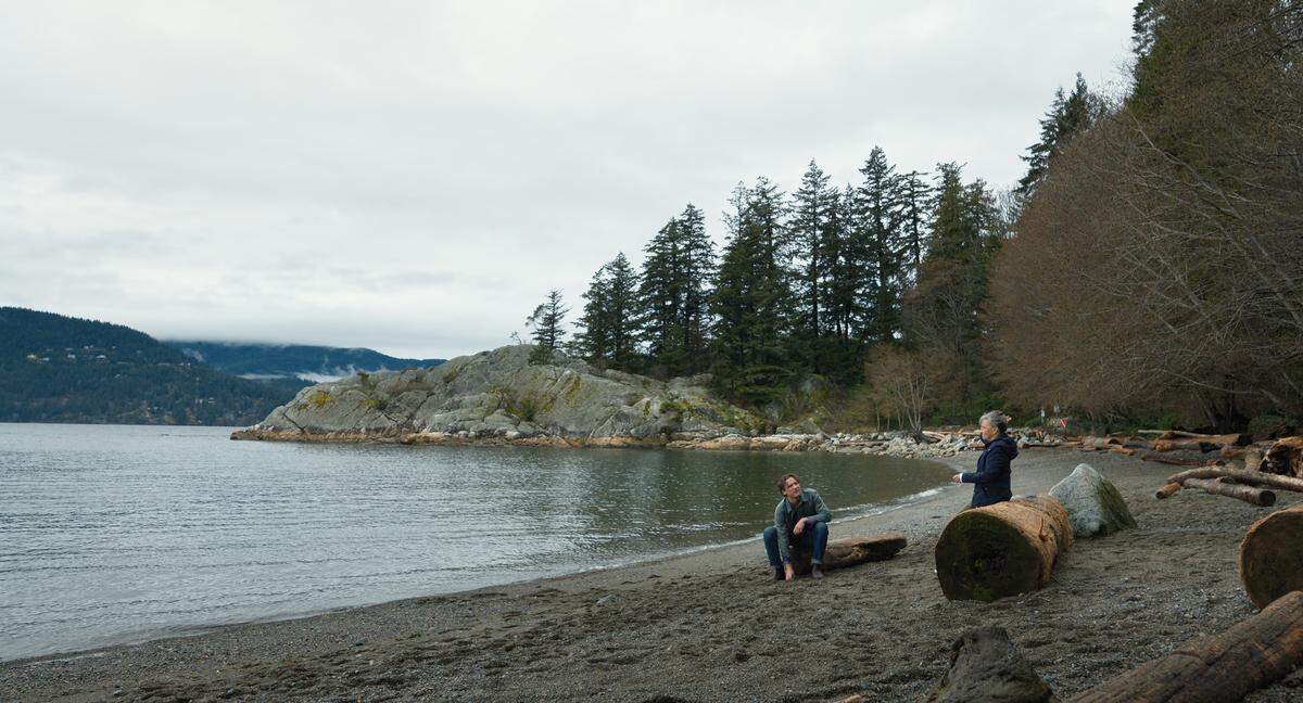 (L to R) Lewis Pullman (left) as Cameron and Sally Field as Tova in Remarkably Bright Creatures.