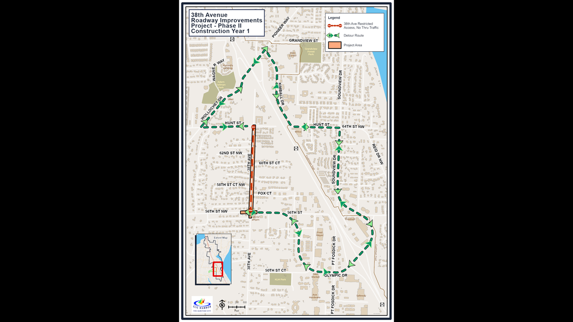 Busy road in Gig Harbor to close for 2 years as crews install sewer, roundabout