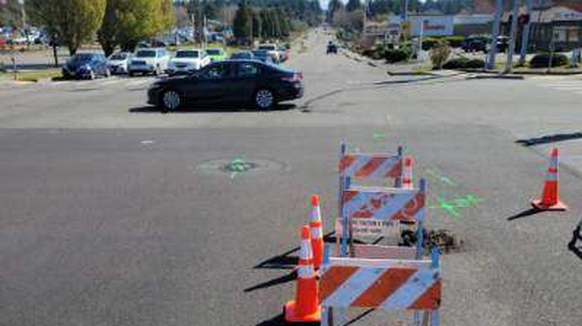 A few lanes of traffic are temporarily closed at the intersection of South Mildred Street and 19th Street West due to a sinkhole, the City of Tacoma shared.