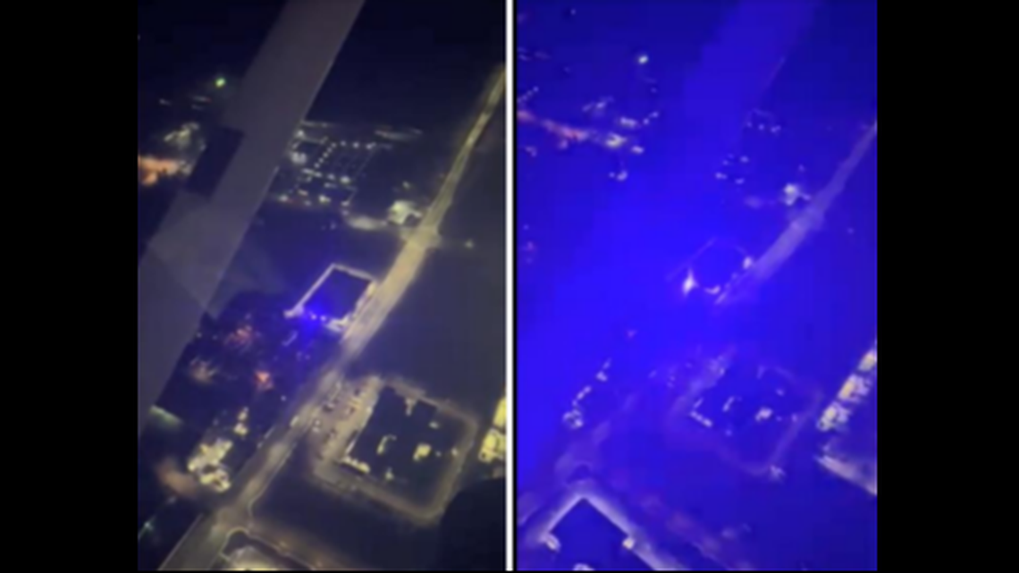 Photos of the laser pointed at the plane flown by the student pilot, according to prosecutors.