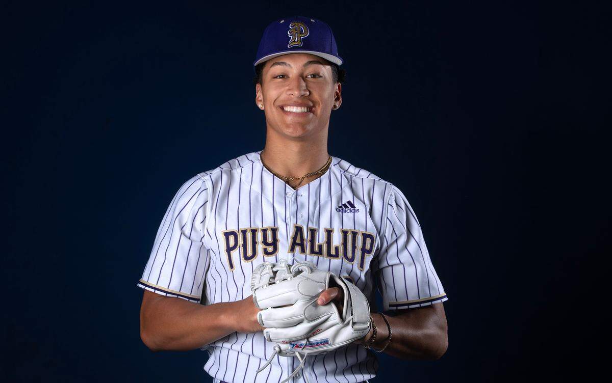 Puyallup senior pitcher Mason Pike is The News Tribune’s All-Area Baseball Player of the Year. He is shown at New Level 360 training facility in Puyallyup, Washington, on Tuesday, June 4, 2024.