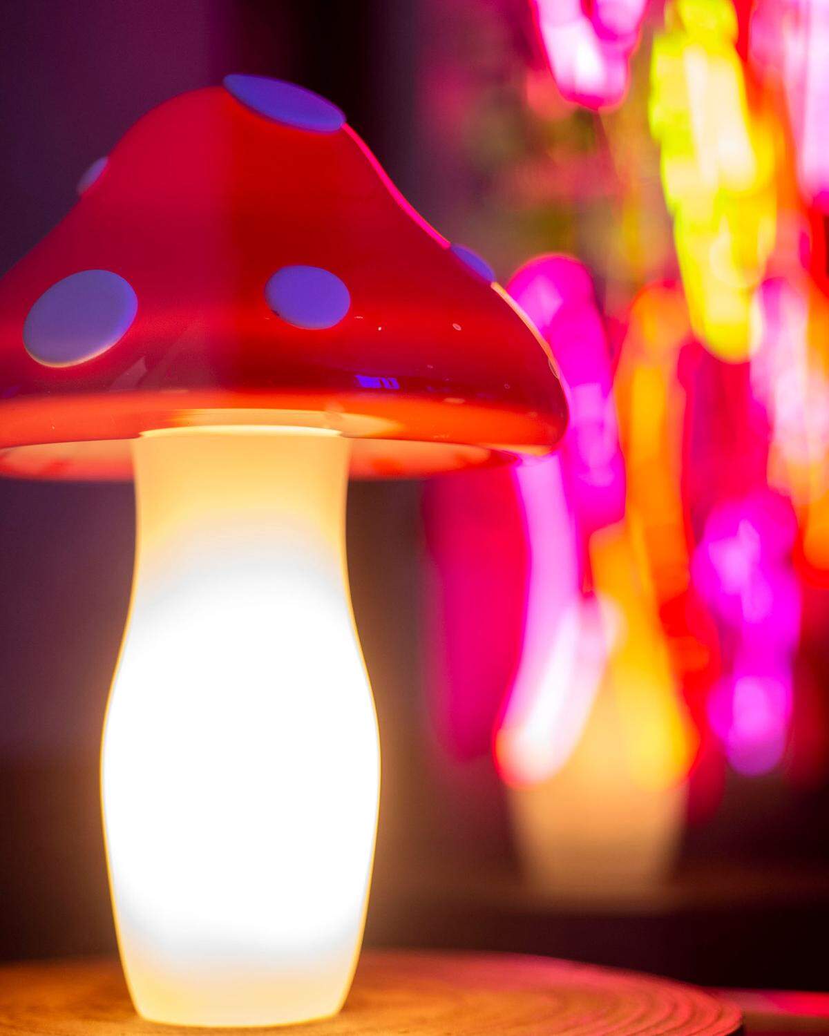 Samantha Scalise’s “Mushroom in Glow” is seen at the “GATHER: 27 Years of Hilltop Artists” exhibit at the Tacoma Art Museum on Tuesday, March 29, 2022, in Tacoma, Wash.