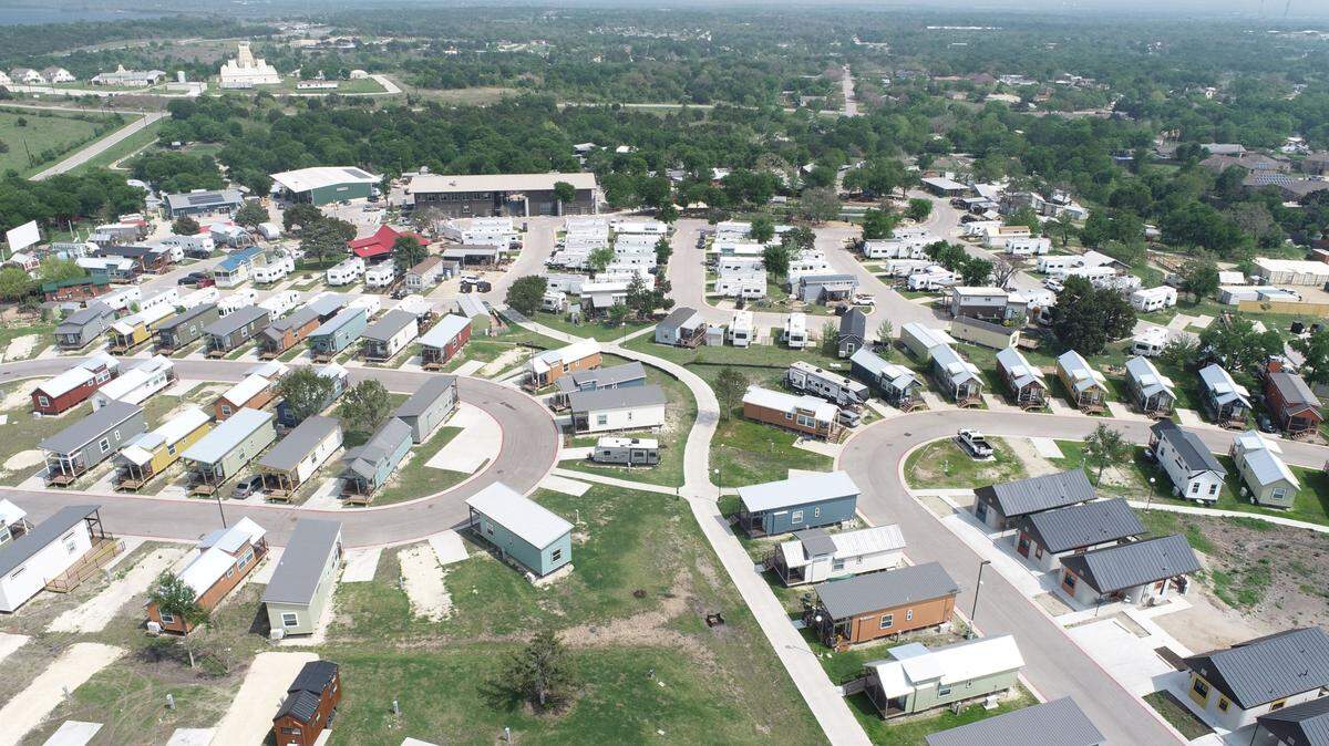 This aerial photo shows the Community First! Village outside of Austin, Texas.