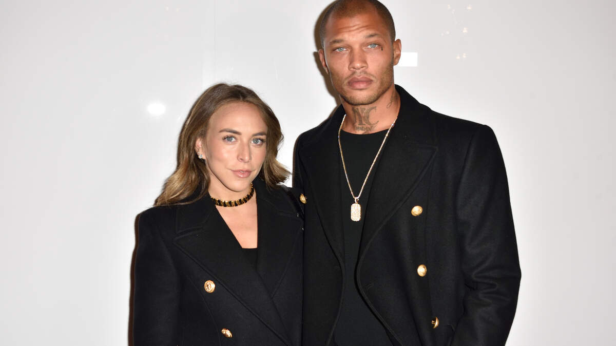 Chloe Green and Jeremy Meeks attending the Balmain Homme Menswear Fall/Winter 2018-2019 show as part of Paris Fashion Week in Paris on January 20, 2018. Meeks, known as the "hot felon," is allegedly engaged to marry Green, the daughter of a British billionaire.