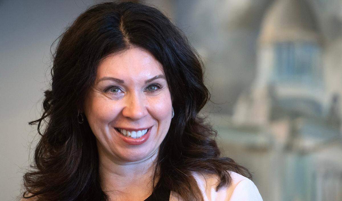 A progressive glaucoma robbed Washington state Rep. Michelle Caldier of her eyesight in 2016. She has been asking for accommodations that allow her to do her job. She is shown in Olympia, Washington, on Wednesday, May 3, 2023.