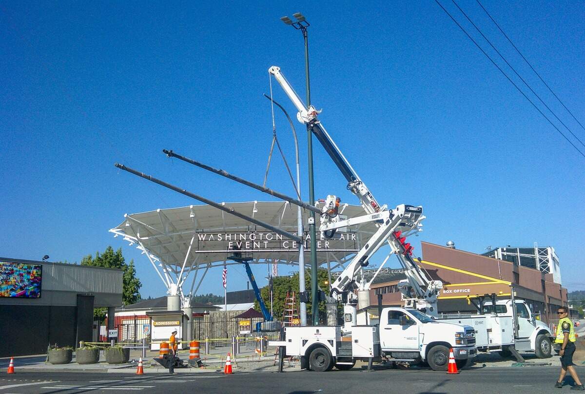 Work is being completed near the Washington State Fair Event Center this week, prompting slowdowns in many Puyallup intersections. The city is advising residents to drive carefully and obey officer commands while work is being completed.