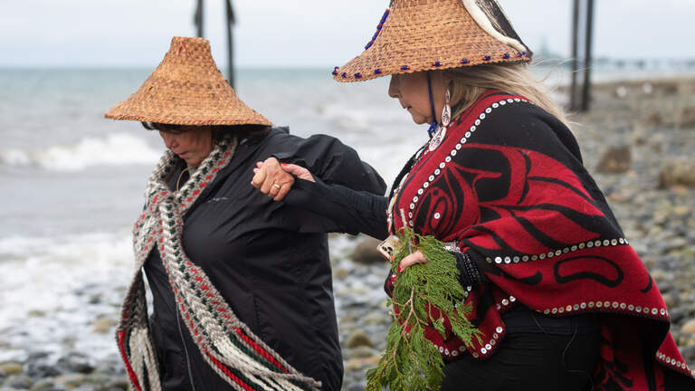 Tribal members, community offer prayer and cedar for the return of orca
