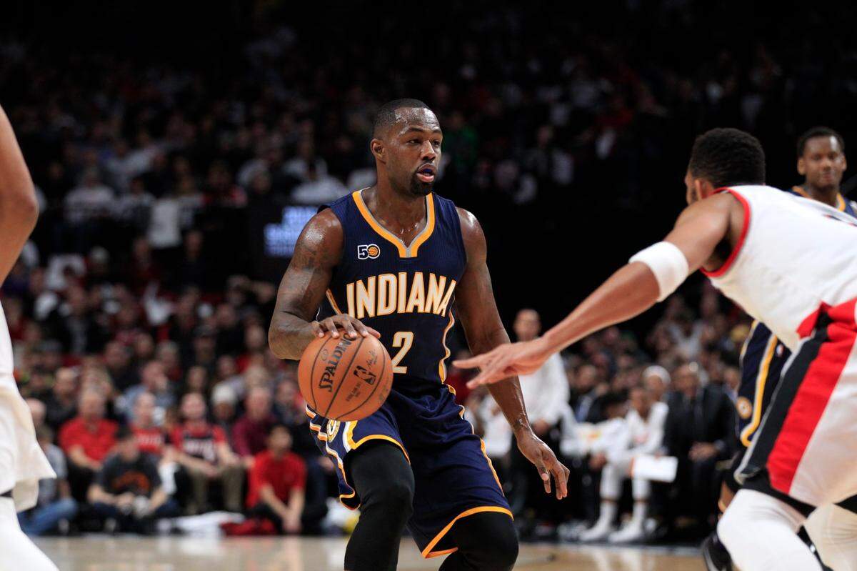 Indiana Pacers guard Rodney Stuckey is shown during an NBA basketball game against the Portland Trail Blazers in Portland, Ore., Wednesday, Nov. 30, 2016. (AP Photo/Steve Dipaola)
