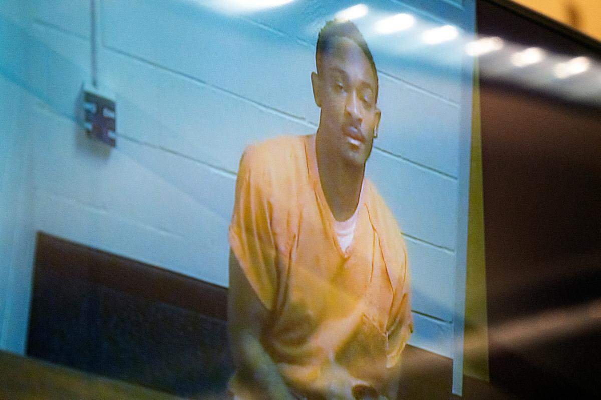 Maleke Dominque Pate, 22, at his initial appearance in Pierce County Superior Court at the County-City Building in downtown Tacoma.