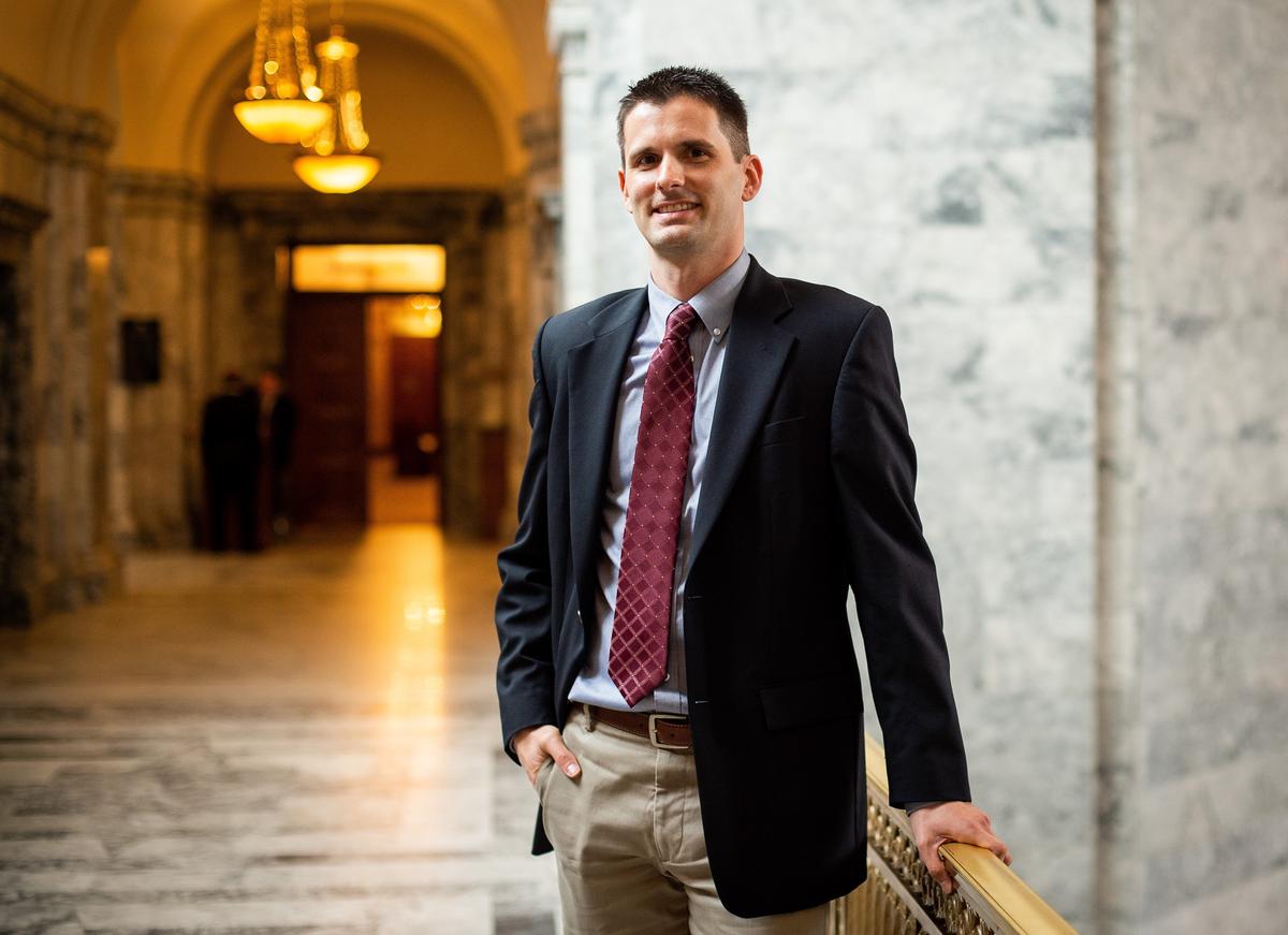 Taylor Wonhoff photographed at the Washington State Capitol building in Olympia, Wash., on Thursday, April 25, 2019.