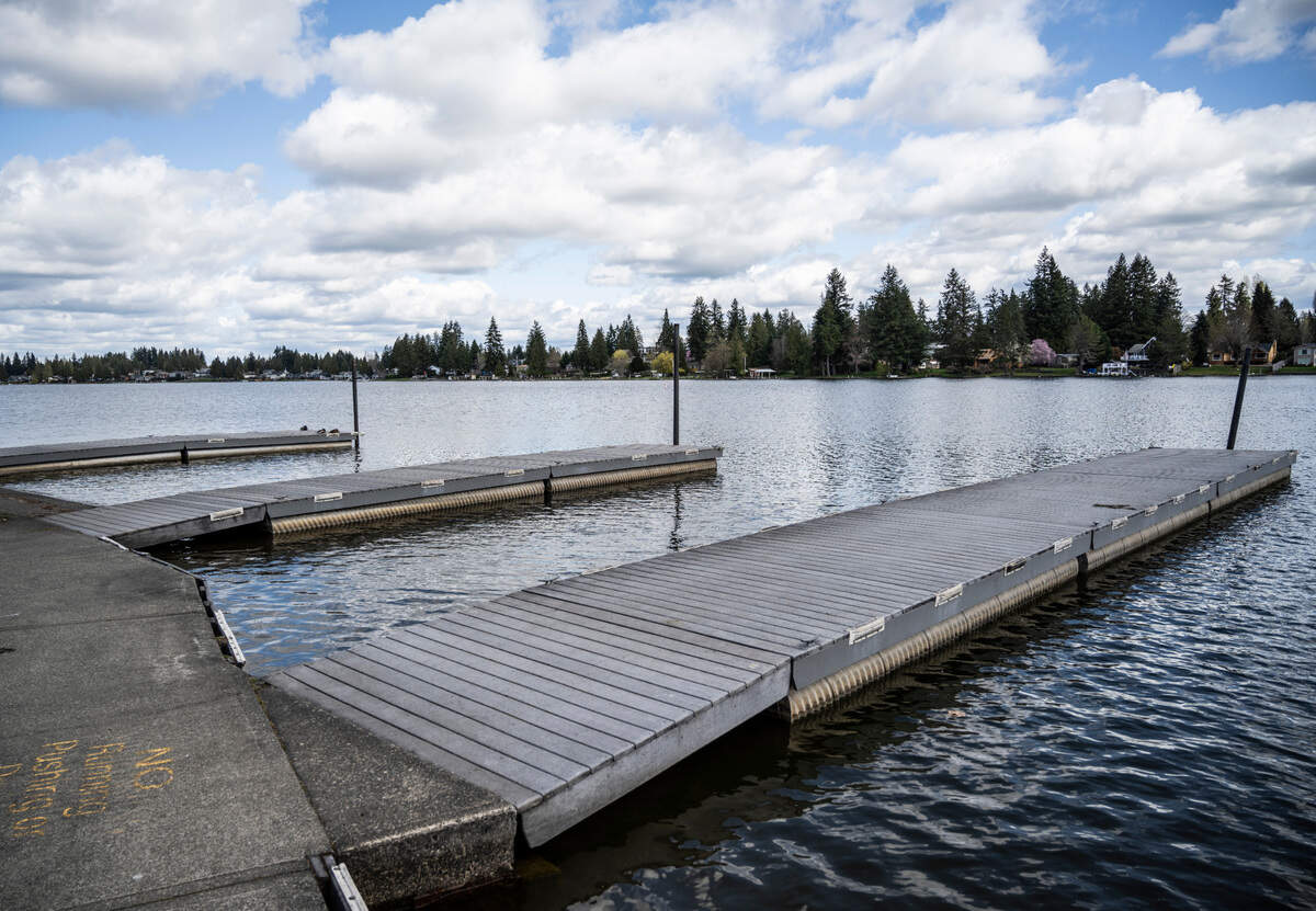 A view of the boat launch at Allan Yorke Park on Lake Tapps on Saturday, April 2, 2022 in Bonney Lake, Wash.