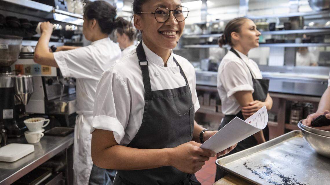 Friday, June 11, 2021. The new chef at Canlis, Aisha Ibrahim photographed in the Canlis kitchen. 217351