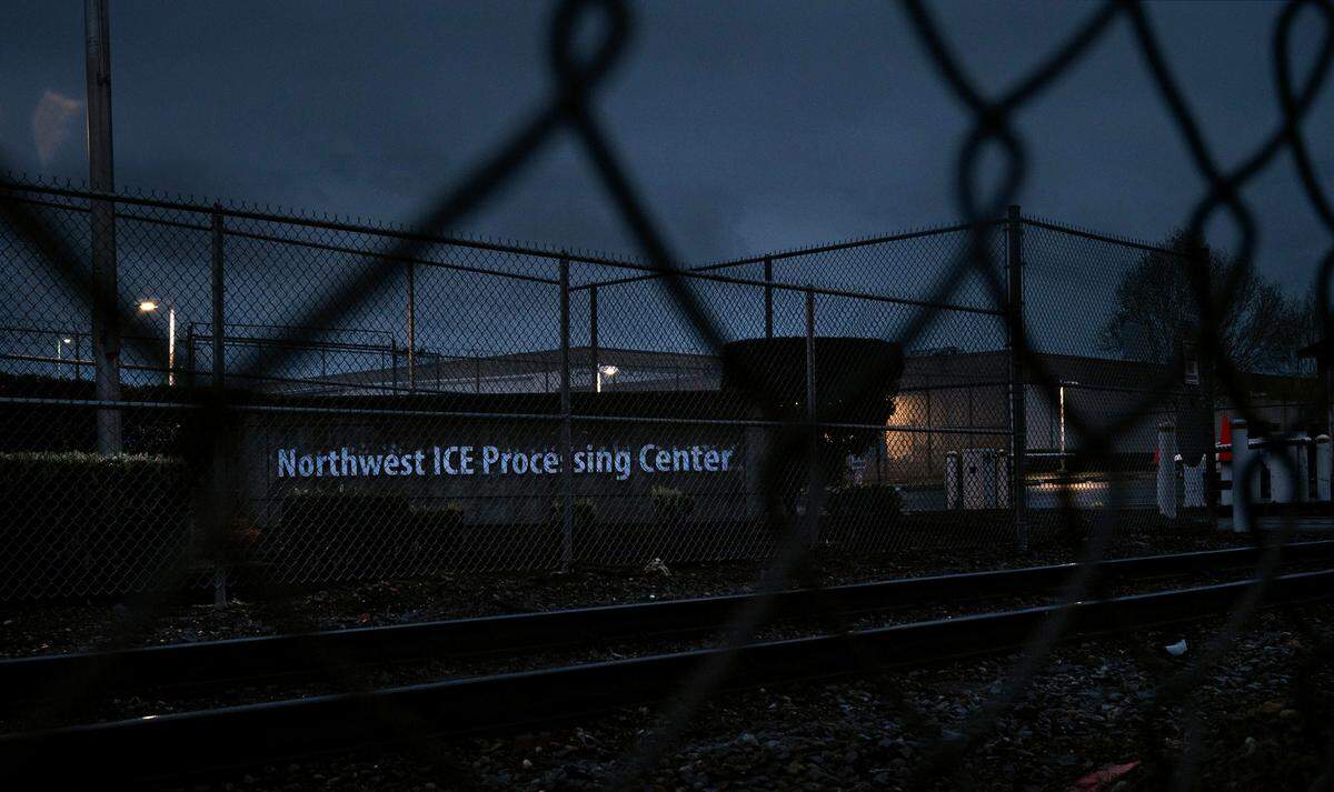 The Northwest ICE Processing Center, a privately-run jail for immigrants facing possible deportation, has been operating on Tacoma’s Tideflats for the last 20 years. It is shown on Thursday, April 11, 2024.