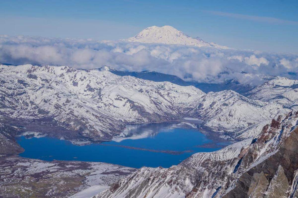 View from the summit of Mount St. Helens.
