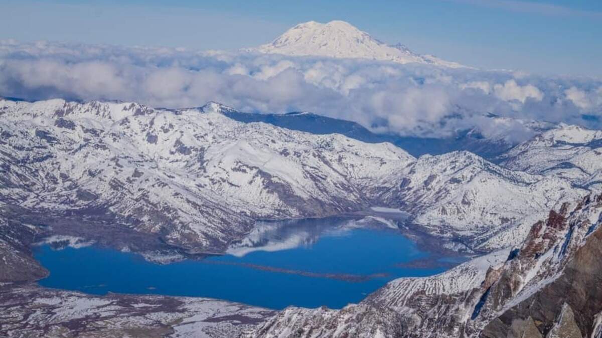 View from the summit of Mount St. Helens.