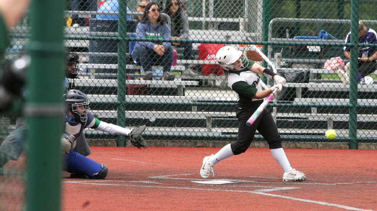 Peninsula's Ali Campigotto up to bat against Mountain View in the opening round of the West Central III/Southwest bidistrict tournament at the Regional Athletic Complex in Lacey. Peninsula won a wild one, 16-15.