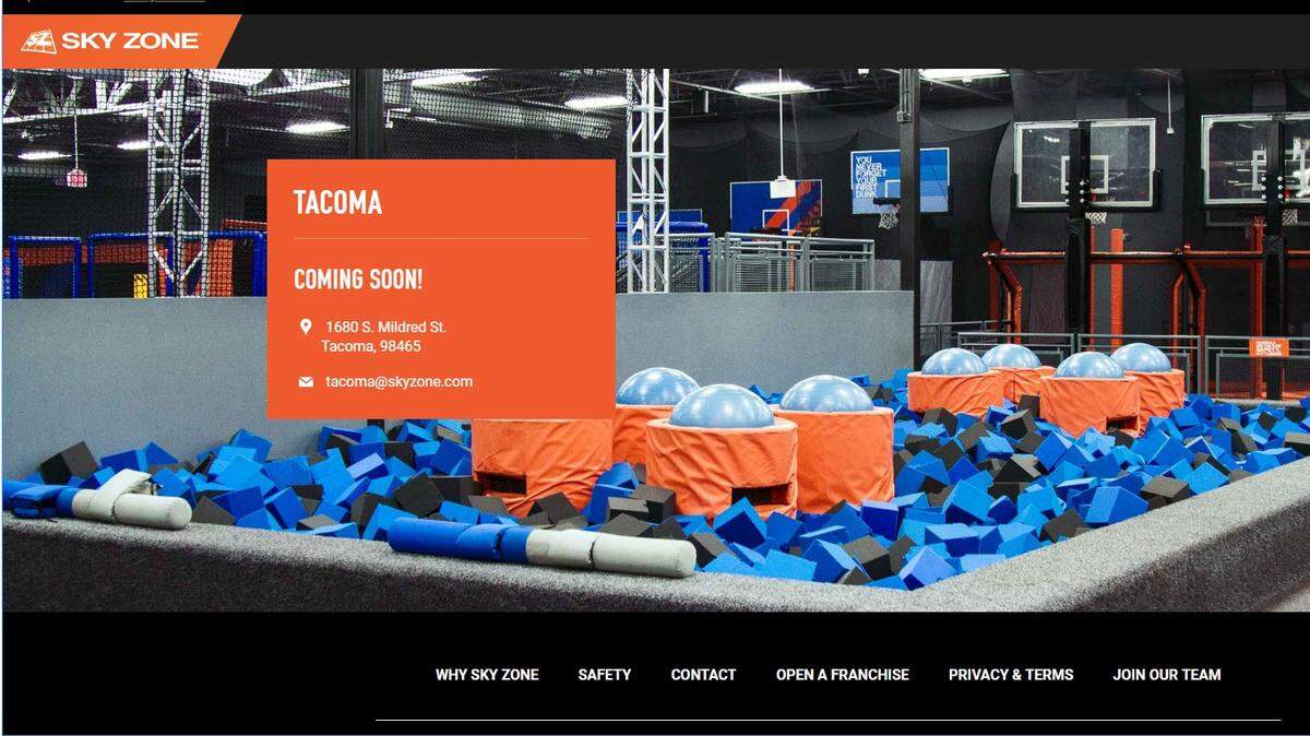 A screenshot from Sky Zone’s Tacoma listing.