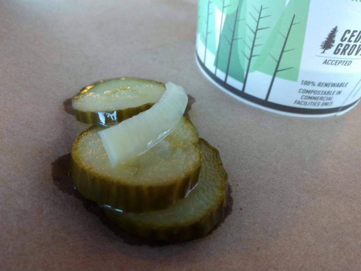 Ask for extra house pickles from My 4 Sons BBQ in Midland.