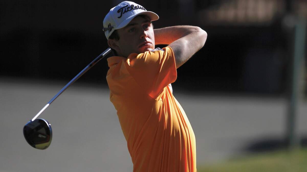 Gig Harbor High School golfer Jaydon Raquiza at Madrona Links Golf Course in Gig Harbor on Monday, March 18, 2019.