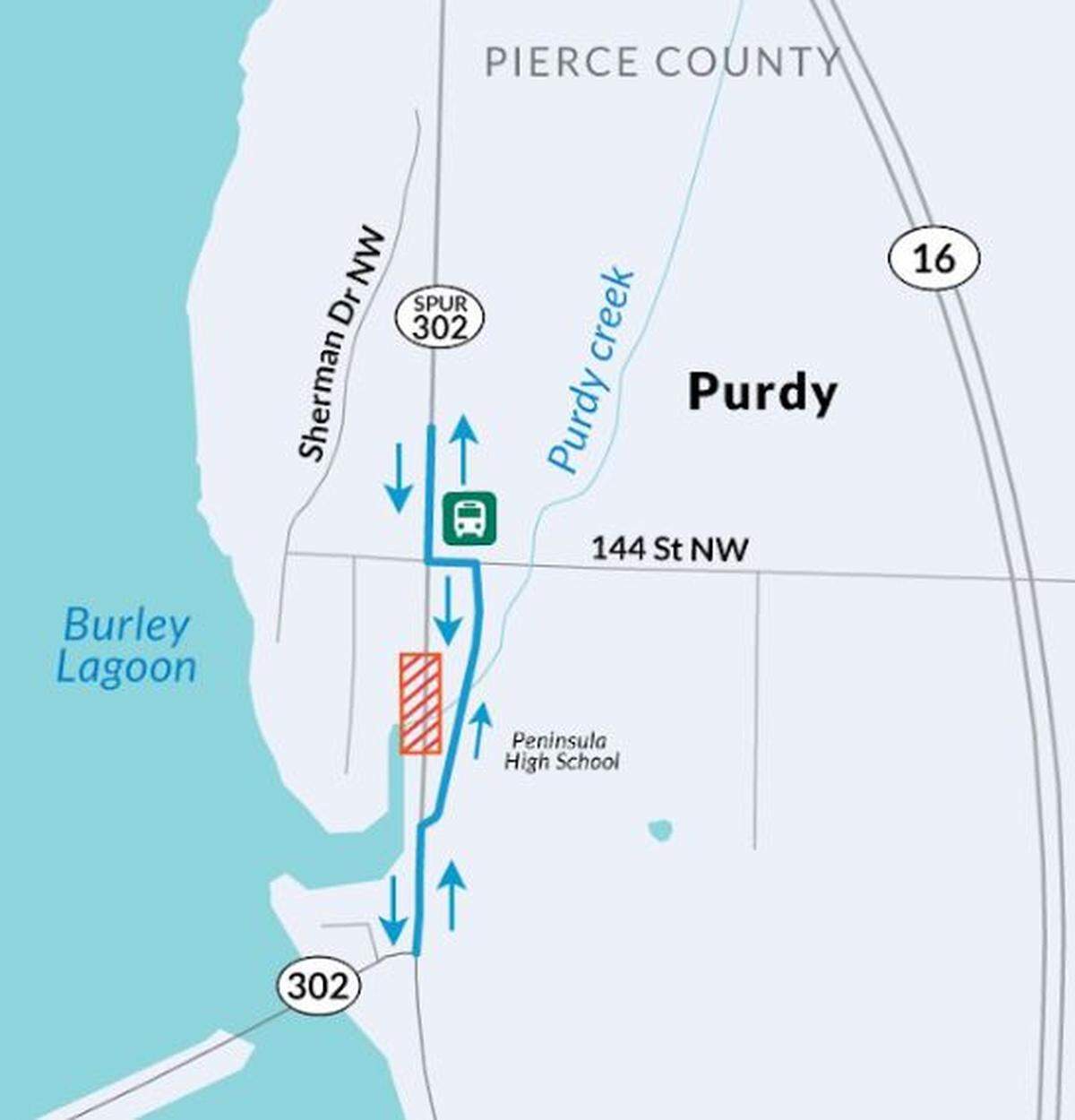 Purdy Creek detour map