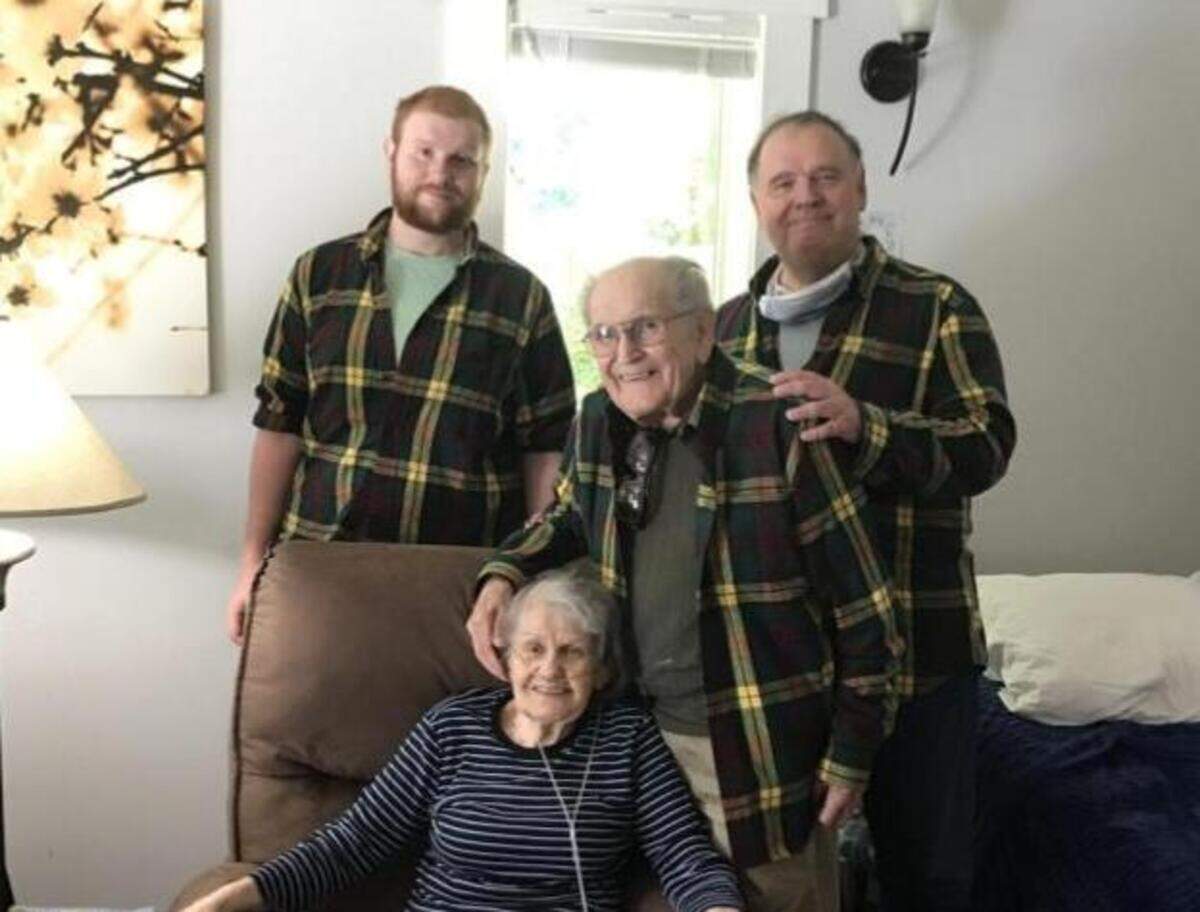 Grandson Cameron, son Lance, Hugh and Janice McMillan