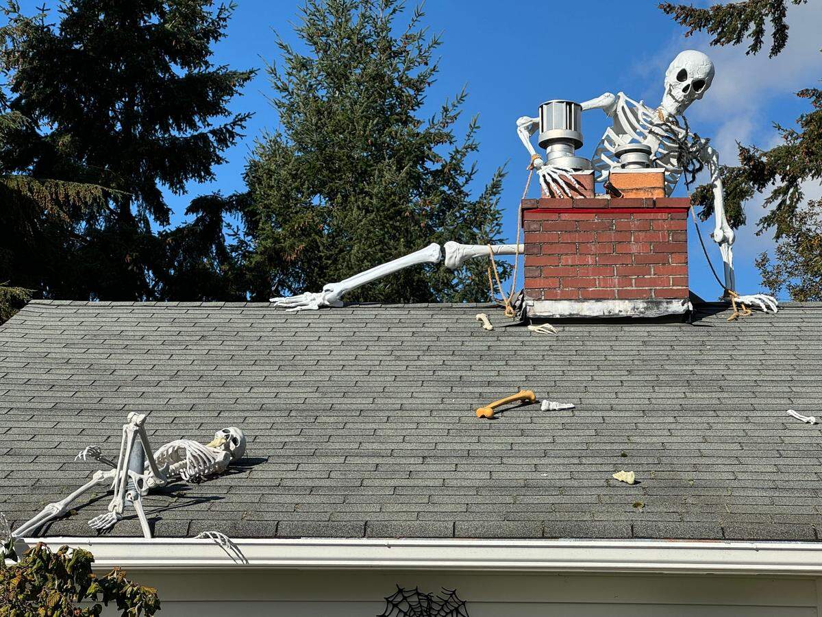 The home of Jared Anderson in the 8400 block of 35th Street West in University Place features a rearticulated Skelly.