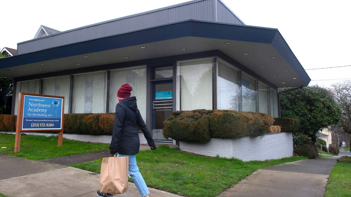 The site of the former Wahlgren’s Floral building in Tacoma, Washington, seen here in 2021. The site is now up for a property tax break for apartment development.