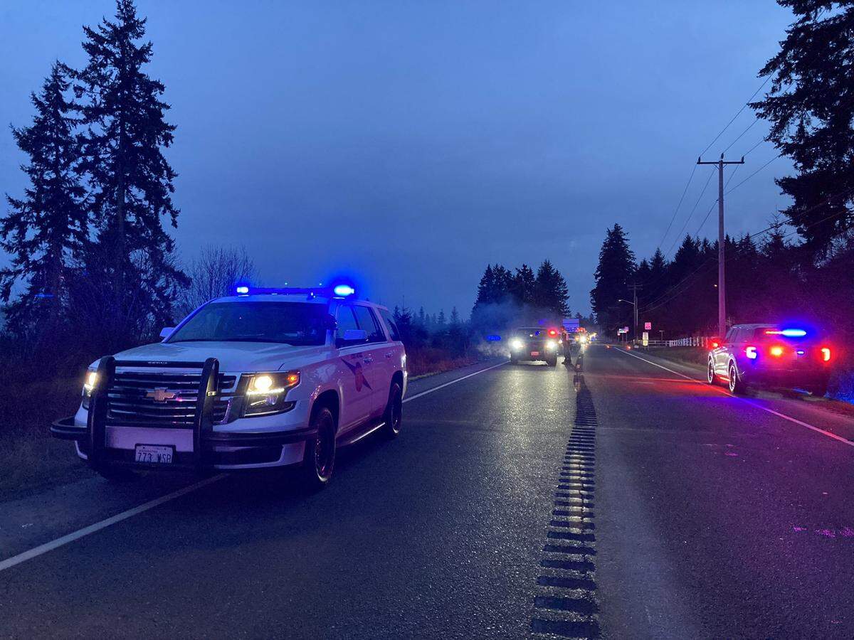 Washington State Patrol troopers responded Wednesday morning to a two-vehicle crash on state Route 507 just south of Roy. One driver died in the collision.