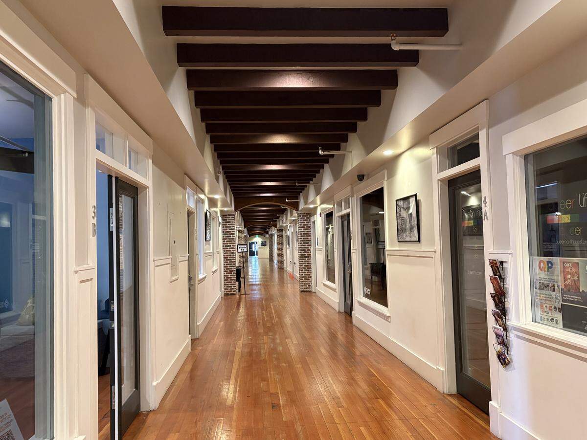 ACE takes up much of the second floor of the Tacoma Armory, underneath its grand event space.