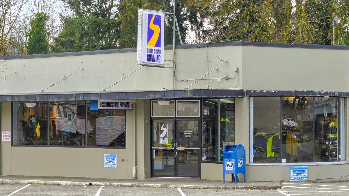South Sound Running’s store as seen in Olympia. The retail brand launched in the city in 1998 and is selling off its Olympia and Puyallup stores amid the owners’ retirement.