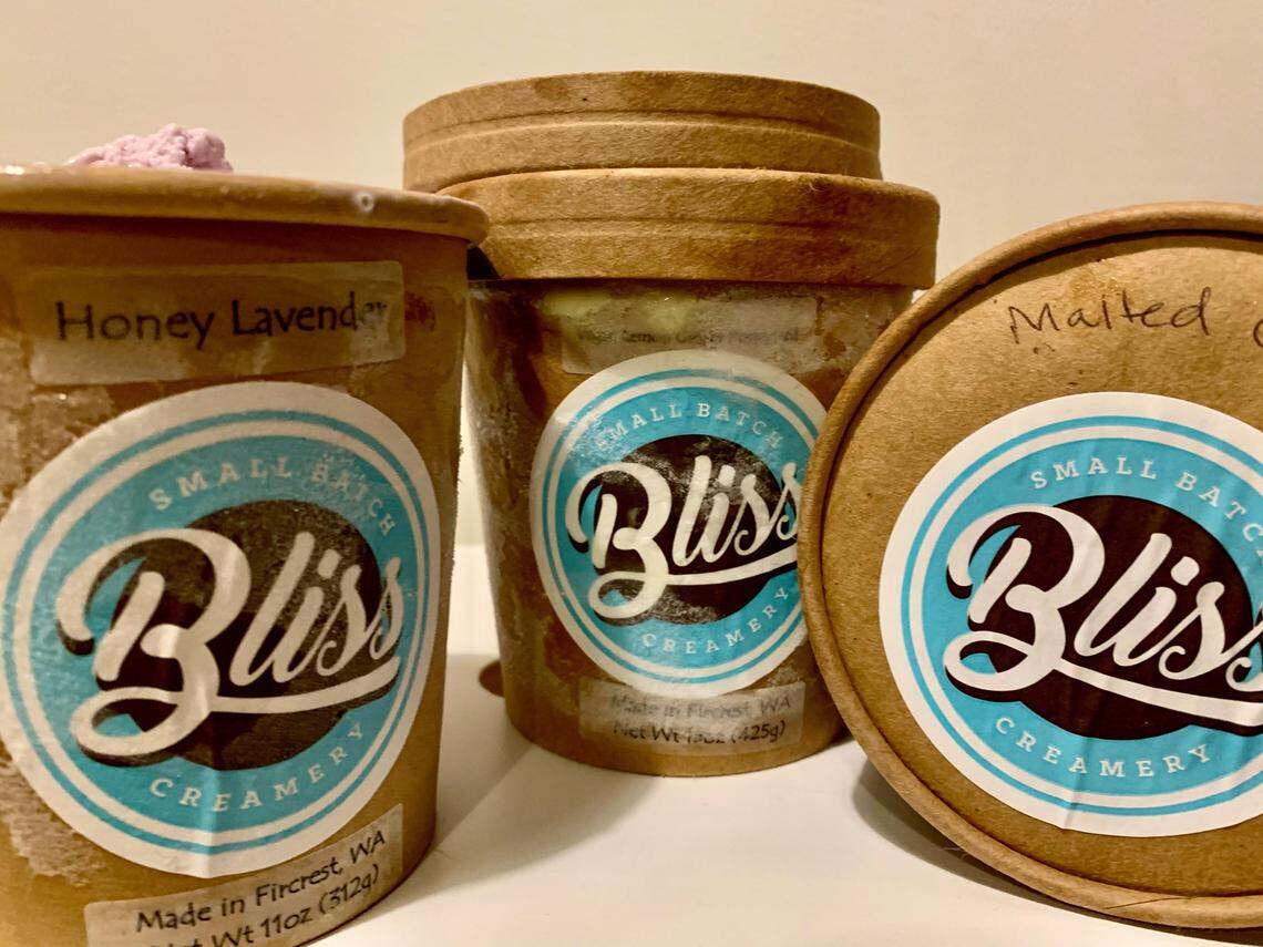 Bliss Creamery in University Place, Wash., churns ice cream in flavors like Honey Lavender, Lemon Ginger Poppyseed and one of our favorites, Malted Chip. Vegan versions are some of the best out there.