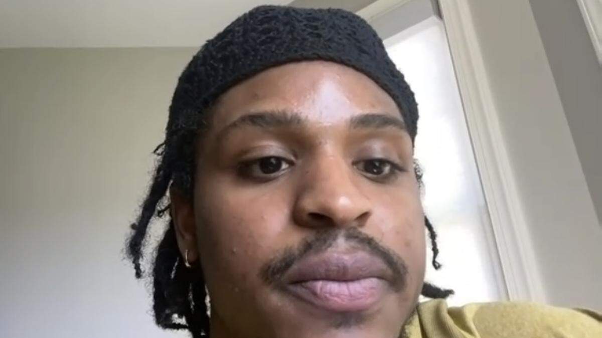 New Seahawks linebacker Devin Bush on an online Zoom call April 13, 2023. Seattle signed him as a free agent from Pittsburgh in March 2023.