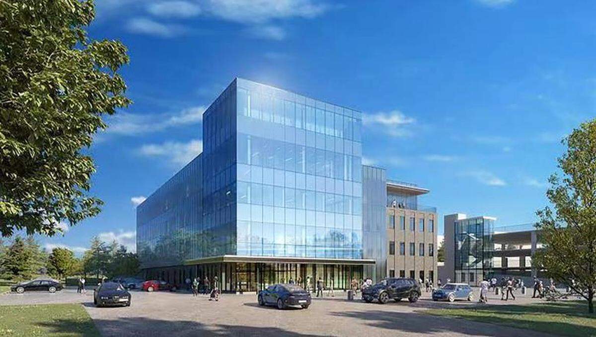 An artist rendering of what the Puyallup Tribe of Indians administration building and parking garage will look like after completion, which is projected to be in 2024.