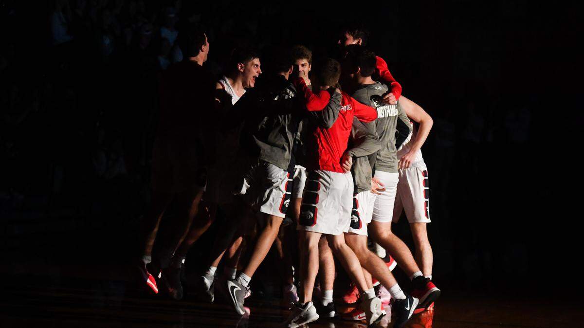 Black Hills gets hyped before the game. Black Hills played Tumwater in a basketball game at Black Hills High School in Olympia, Wash., on Friday, Jan. 24, 2020.