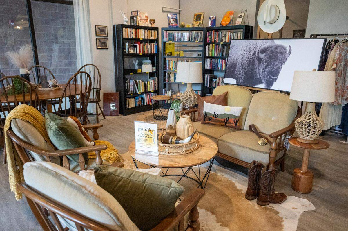 The Hive Market features a furniture consignment section of their new artisan market on Wednesday, June 25, 2025, in DuPont, Wash.