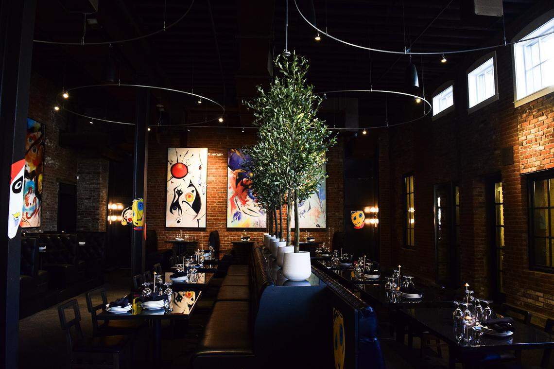 Stocker was inspired by a lively tapas restaurant in Barcelona, where servers emerge frequently with carts of hot and cold tapas.