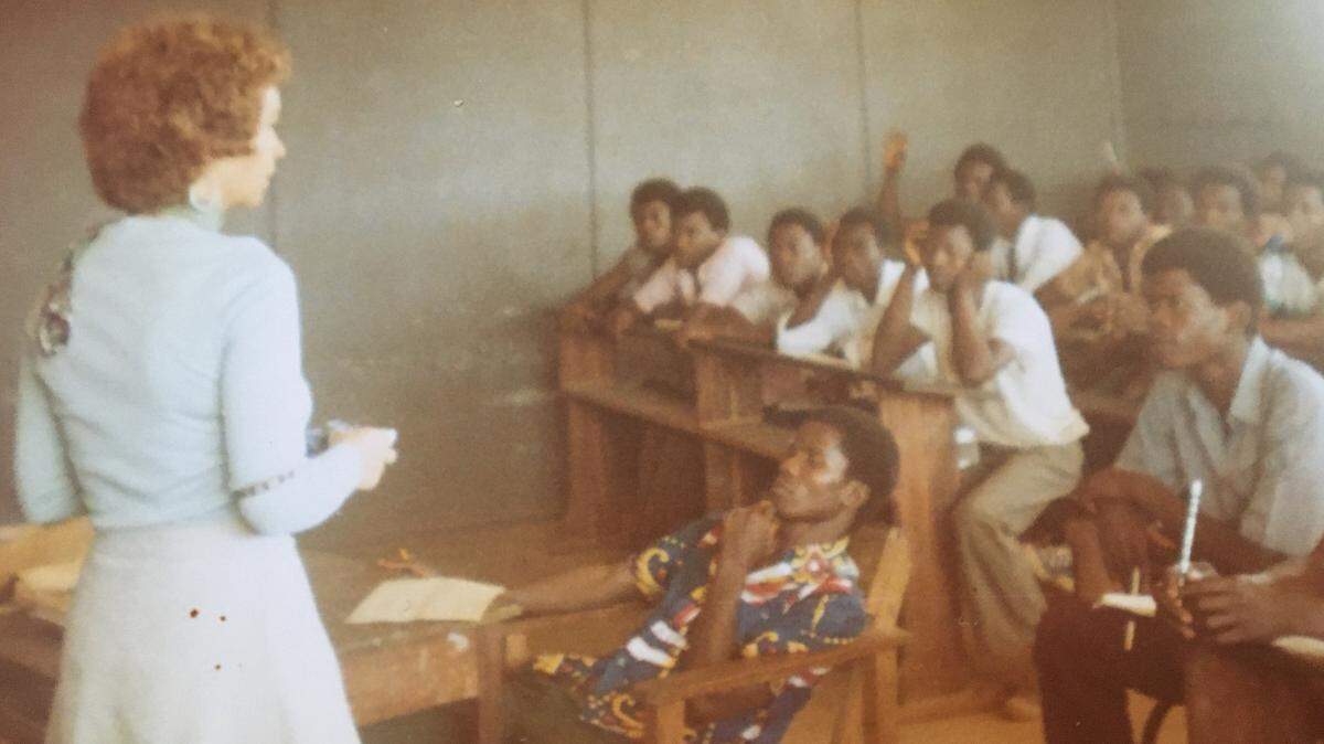 Kathleen Corey of Tacoma teaches at Zorzor Central High School in Liberia during her Peace Corps service in the 1970s.