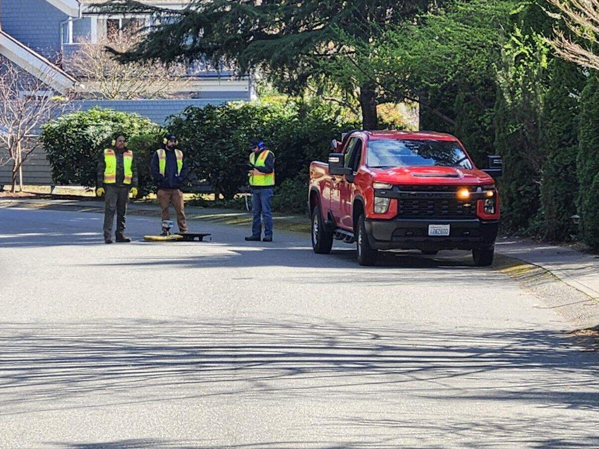 Crews use sound-wave equipment to inspect sanitary sewer lines the week of March 25, 2024 in Gig Harbor.